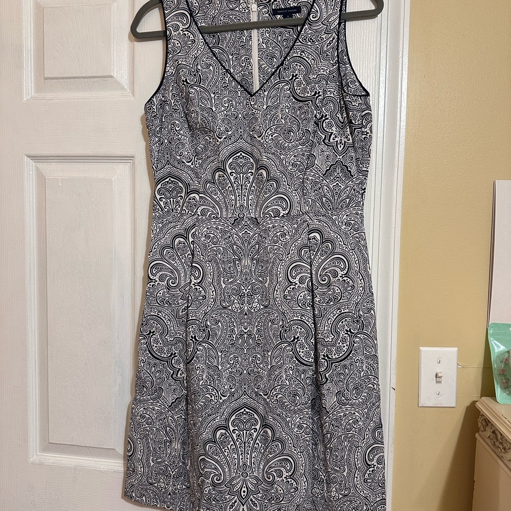 Tommy Hilfiger Black and White Paisley Midi Dress